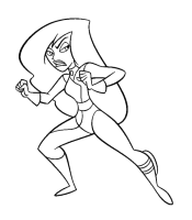 A coloring page of kim possible